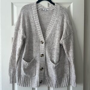 Women's Cream/Gray Cardigan Sweater